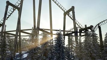 Old Roller Coaster at Sunset photo