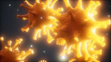 Bacteria virus or germs microorganism cells under microscope with depth photo
