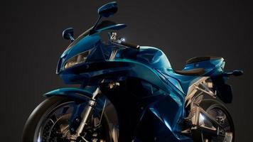 moto sport bike in dark studio with bright lights photo