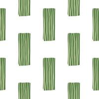 Isolated green rectangles with lines on white background. Seamless geomeric pattern. vector