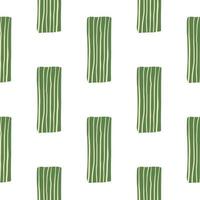 Isolated green rectangles with lines on white background. Seamless geomeric pattern. vector