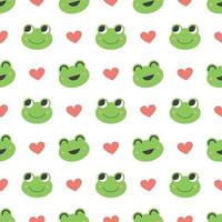 Seamless pattern of cute frogs vector