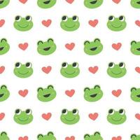 Seamless pattern of cute frogs vector