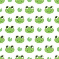 Seamless pattern of cute frogs vector