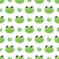 Seamless pattern of cute frogs vector