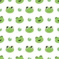 Seamless pattern of cute frogs vector