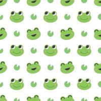 Seamless pattern of cute frogs vector