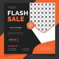 Flash Sale Social Media Post template vector