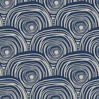 Hand drawn spirals seamless pattern. curved lines background. Sketch circle. vector