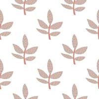 Doodle branches with leaves seamless pattern in Scandinavian style. Decorative ornamental spring endless wallpaper. vector