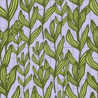 Creative tropical branch with leaves seamless pattern on stripes background. vector