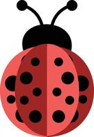 Red Beetle symbol ,its wings carry black spots .art cartoon .eps vector