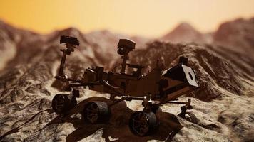 Curiosity Mars Rover exploring the surface of red planet. Elements of this image furnished by NASA photo