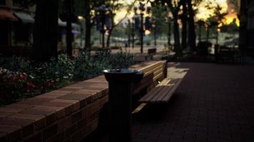 closeup of a drinking water fountain in a park on sunset photo