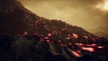 Lava Field under sunset lights photo