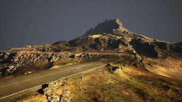 Panoramic view of the Atlantic Ocean and the road in the East Fjords photo