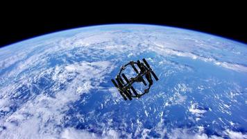 International Space Station in outer space over the planet Earth photo