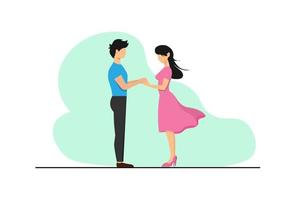 A man tells love Ready to hold the hand of a young woman vector