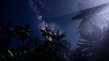 4k astro de la galaxia de la vía láctea sobre la selva tropical. foto