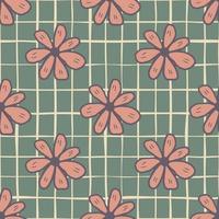 Cute chamomiles flowers seamless pattern on vintage background. Abstract daisies floral endless wallpaper. vector