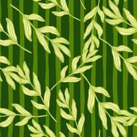 Creative forest branch with leaves seamless pattern. Foliage backdrop. Nature wallpaper vector