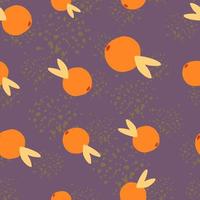 Cute citrus fruit seamless pattern. Fruits endless wallpaper. vector