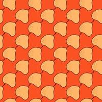 Doodle pear seamless pattern. Hand drawn botanical backdrop. vector