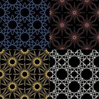 Set of modern abstract geometrical seamless pattern. vector