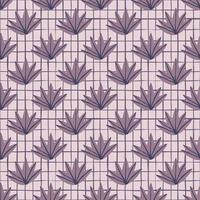 Creative leaves seamless pattern on stripes background. Abstract leaf endless wallpaper. vector