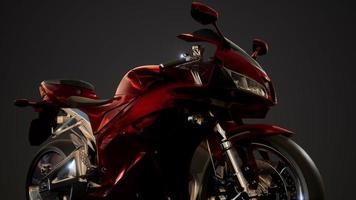 moto sport bike in dark studio with bright lights photo