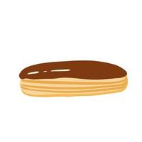 Eclair on white background. Cartoon bakery products with glaze in style doodle. vector