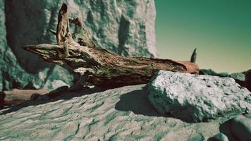 Hyperlapse of deserted beach and rocky cliff photo