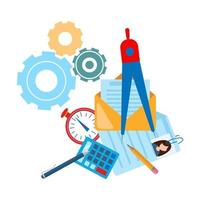 Concept recruitment. Job interview. Consideration by profiles of personnel. vector