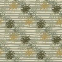 Pale ocean seamless pattern with sea urchin silhouettes. Abstract shapes in brown and grey tones on stripped background. vector