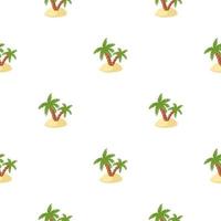 Isolated tropical seamless pattern with green palms and island ornament. White background. Exotic style. vector