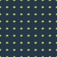 Decorative bloom abstract seamless pattern with green little doodle flowers silhouettes. Navy blue dark background. vector