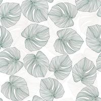 Monstera leaves seamless pattern. Tropical pattern, botanical leaf vector