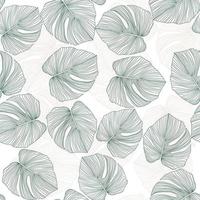 Monstera leaves seamless pattern. Tropical pattern, botanical leaf vector