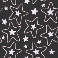 monocromo estrellas de patrones sin fisuras. Fondo de pantalla de elementos de formas de estrellas abstractas. vector