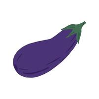 Eggplant in doodle style isolated on white background. Hand drawn aubergine vegetable. vector