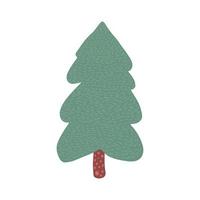 Doodle Christmas tree isolated on white background. Hand drawn holiday fir symbol. vector