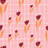 Modern wildflower seamless pattern on retro background. vector