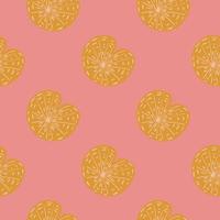 Pale tones seamless pattern with wild nature yellow water lily ornament. Pink background. Lake nature print. vector