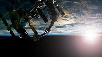 Space Station Orbiting Earth. Elements of this image furnished by NASA photo