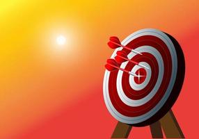 Bullseye is a business goal. Dart is an opportunity and Dartboard is a goal and goal, a business challenge concept. vector
