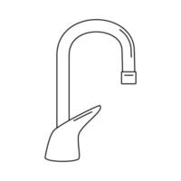 Outline faucet water icon. Flat vector illustration