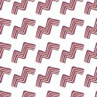 Isolated pattern with purple zigzag elements on white background. Minimalistic style. vector