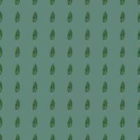Abstract foliage seamless botany pattern with little doodle leaf shapes. Pale turquoise background. vector
