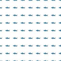 Wildlife ocean seamless pattern with little blue shark elements. White background. Scrapbook print. vector