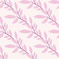 Cute seamless pattern with winter forest foliage branches. Abstract botanical background. vector